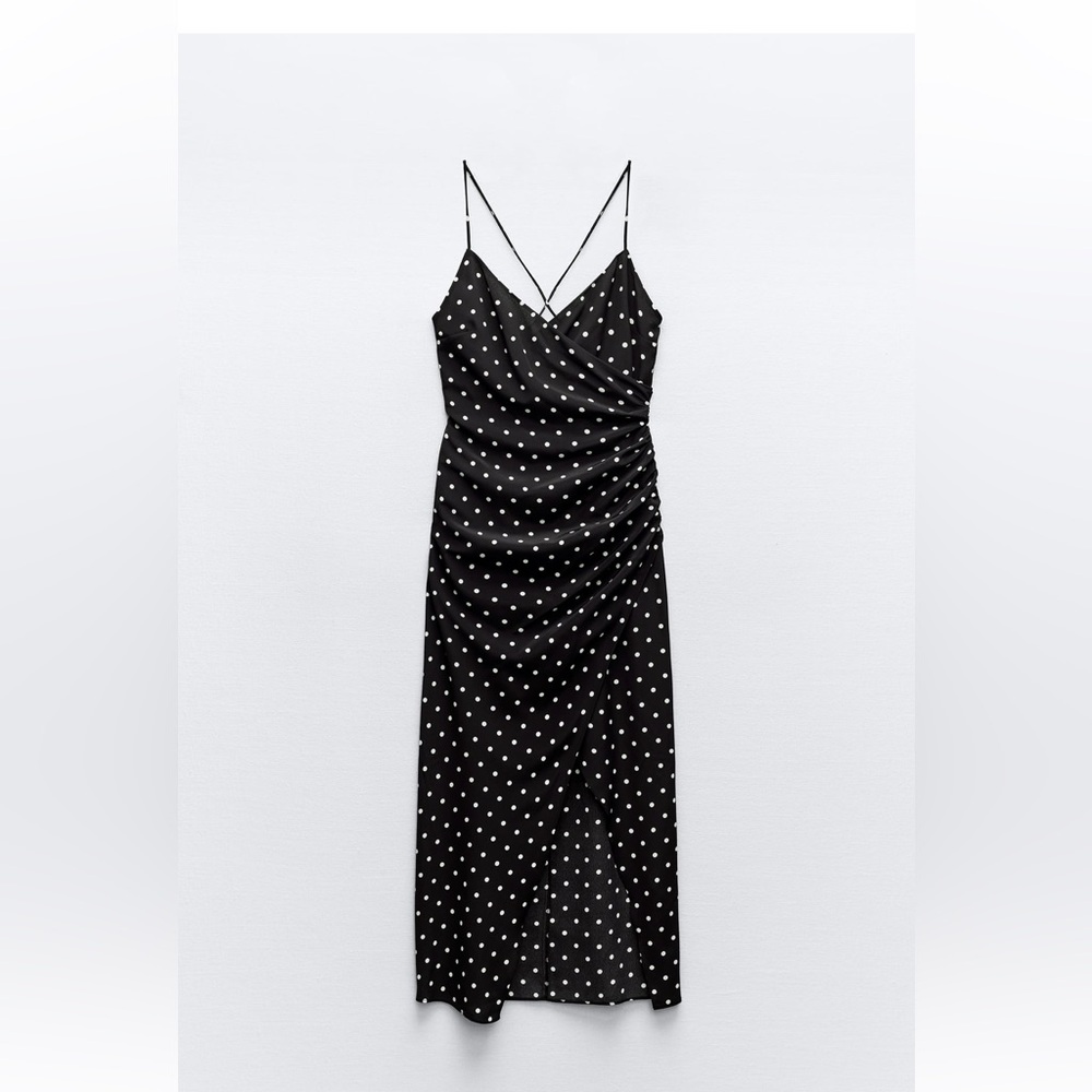 Zara polka dot midi dress size M NWT